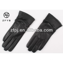 Hot sale fashion cheap black sheepskin lady leather gloves